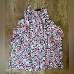 NWOT 1. State Floral Ruffle Sleeveless Top Size S